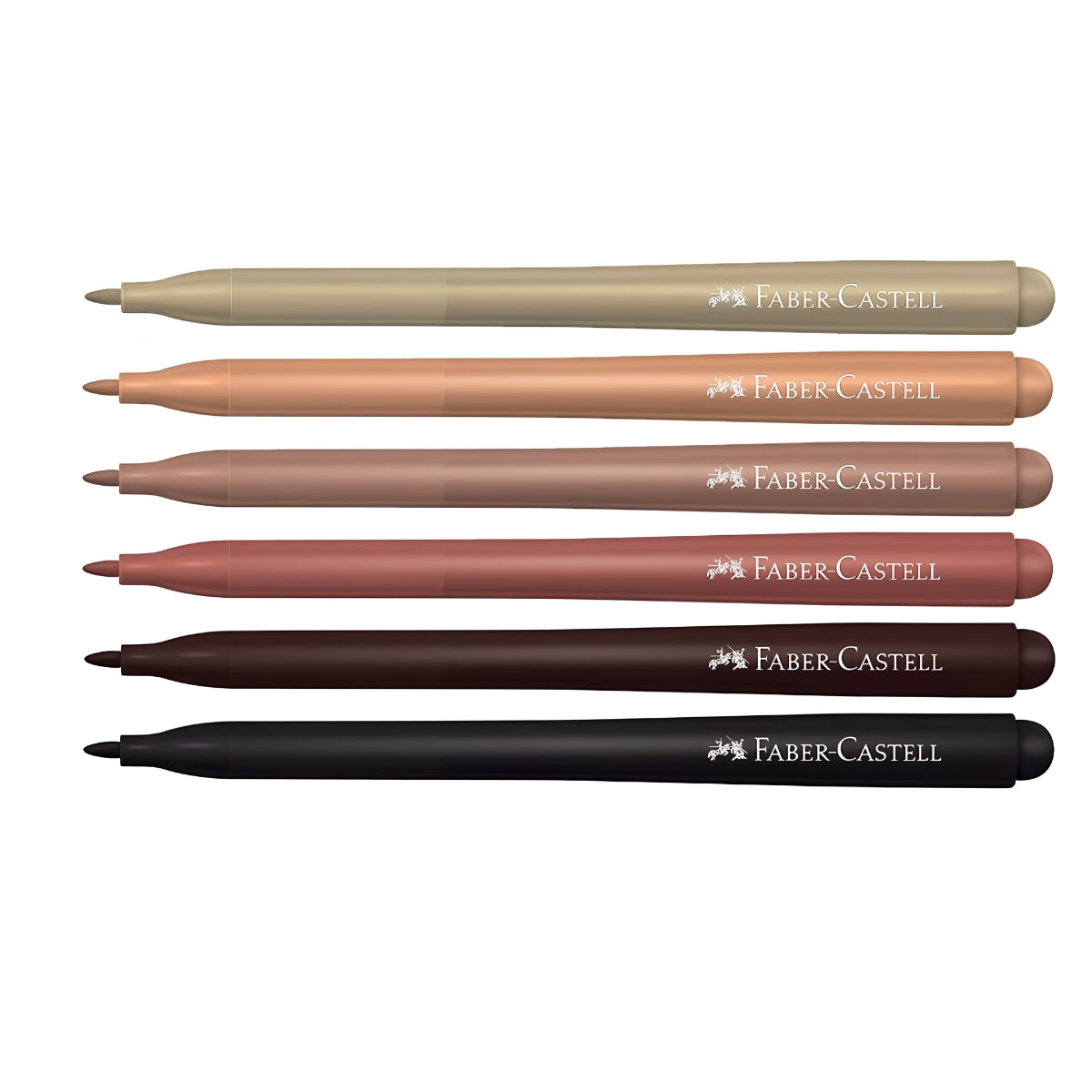 Caneta Hidrográfica Vai e Vem 6 Cores Tons de Pele 555476 - Faber-castell