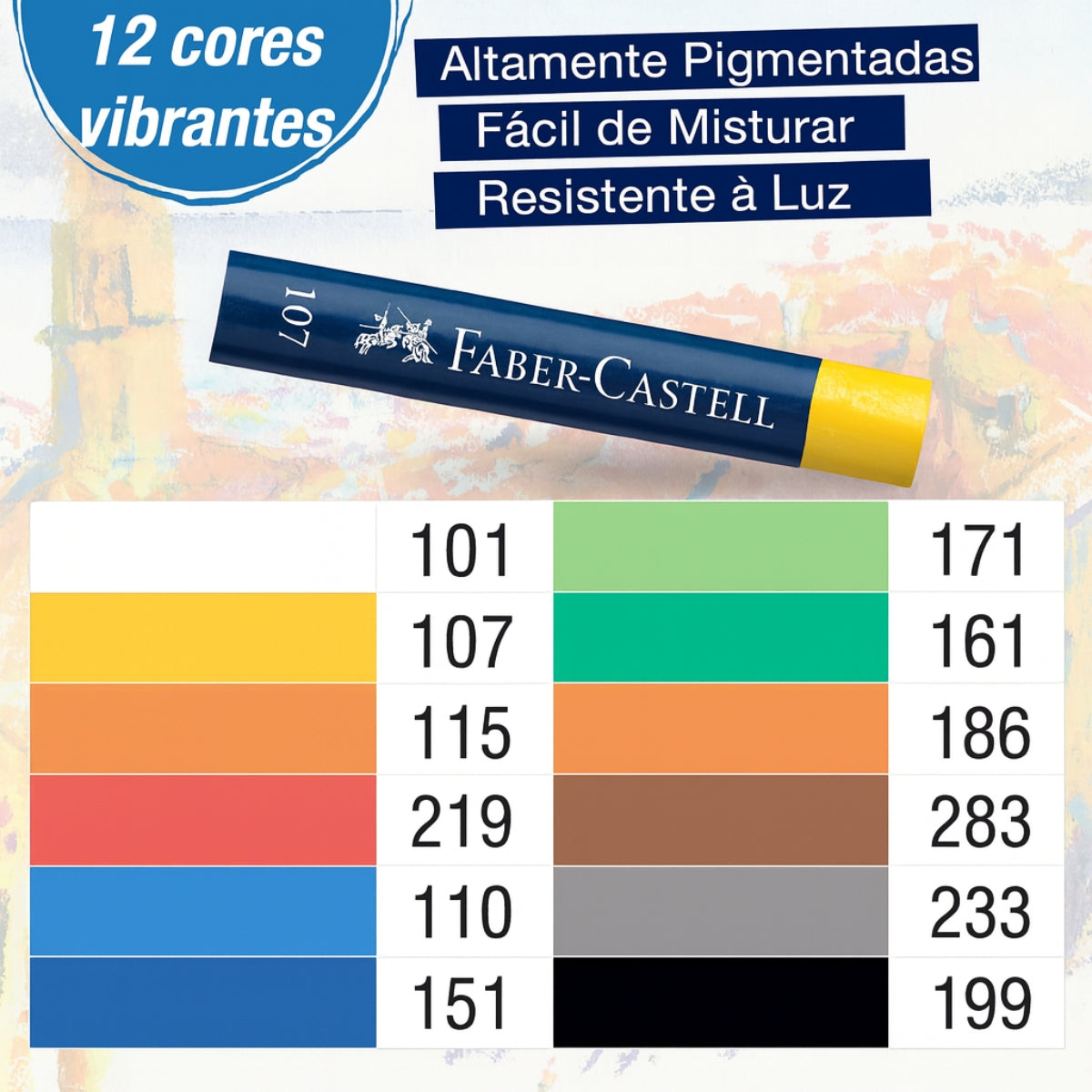 Estojo Giz Pastel Oleoso Creative Studio 12 Cores - Faber-castell 127012