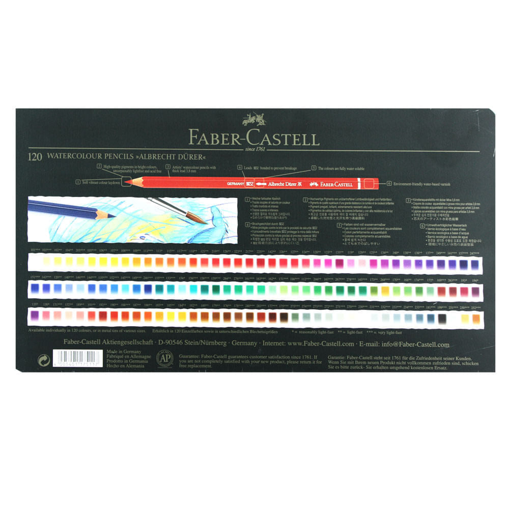 Estojo Lápis de Cor Aquarelável Albrecht Dürer 120 Cores Faber-castell 117511