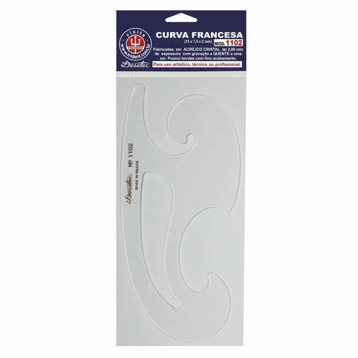 Curva Francesa Trident 15x7,5cm Mod. 1102