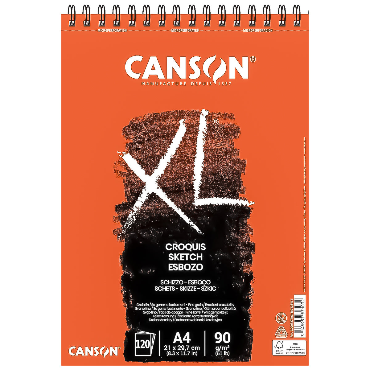 Bloco Papel Canson Xl Croquis 90 g/m²