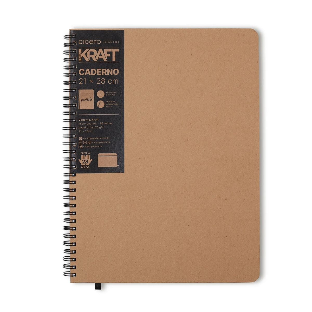 Caderno Cicero Kraft A4 21x28cm 96 Folhas Pautado