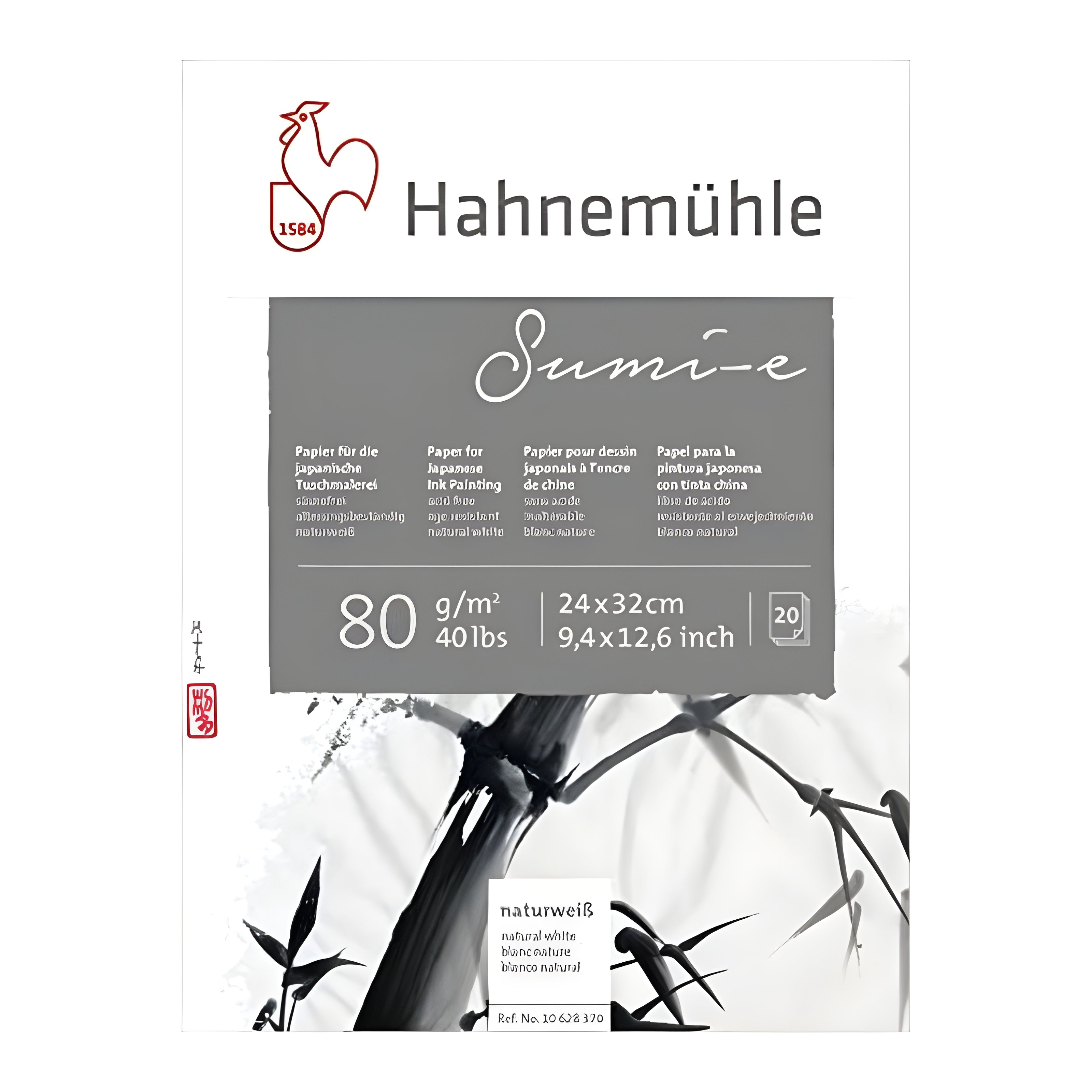 Bloco de Desenho Hahnemühle Sumi-e 80g/m² com 20 Folhas