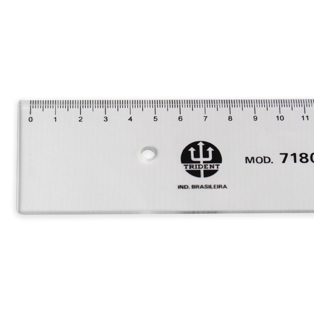Régua de Acrílico Trident com Escala 80 Cm - Modelo 7180
