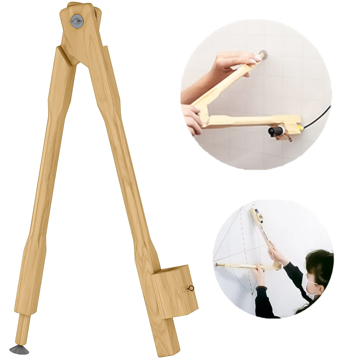 Compasso de Madeira para Giz Souza 40cm Quadro Branco Pinus Luxo