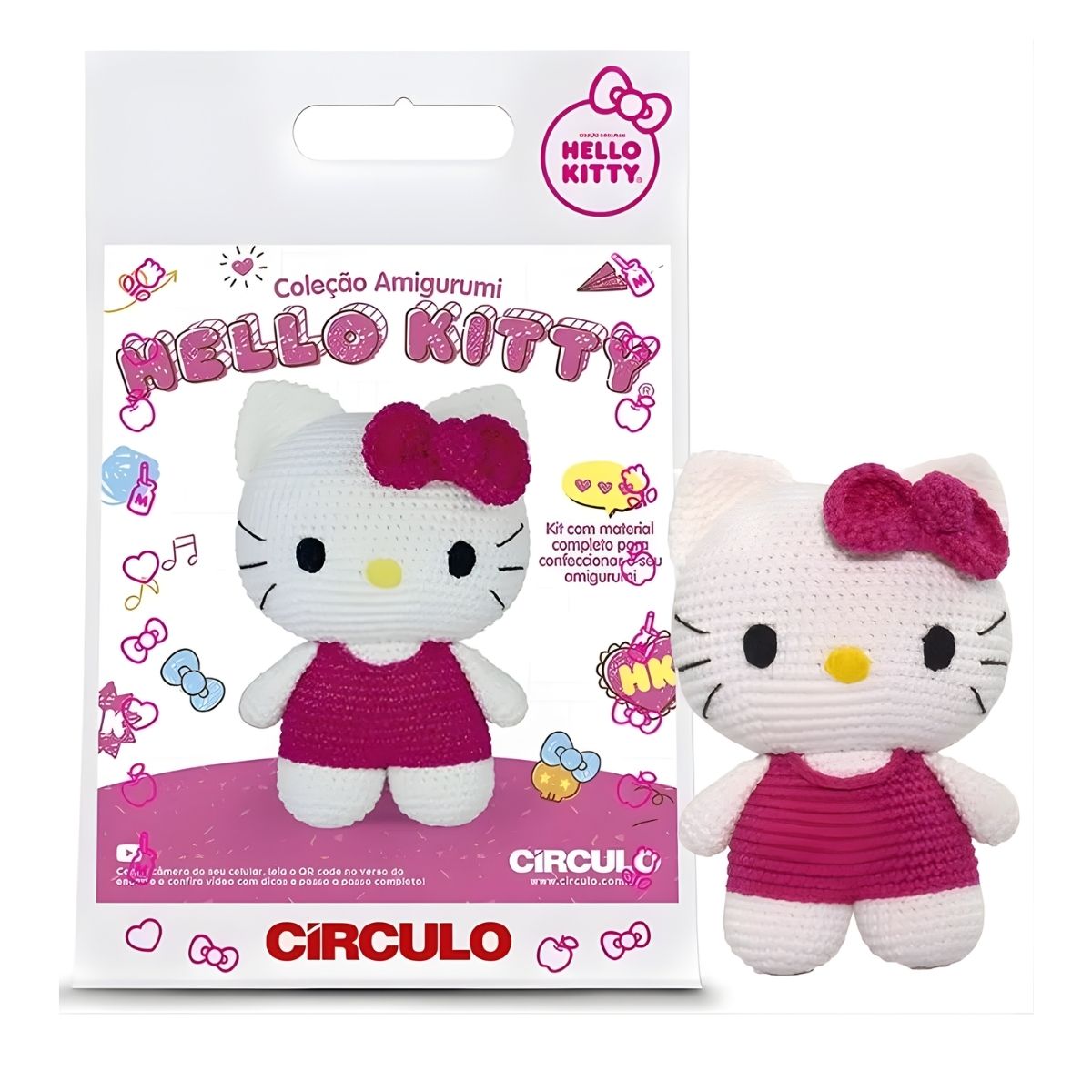 Kit Amigurumi Hello Kitty Look Rosa - Círculo