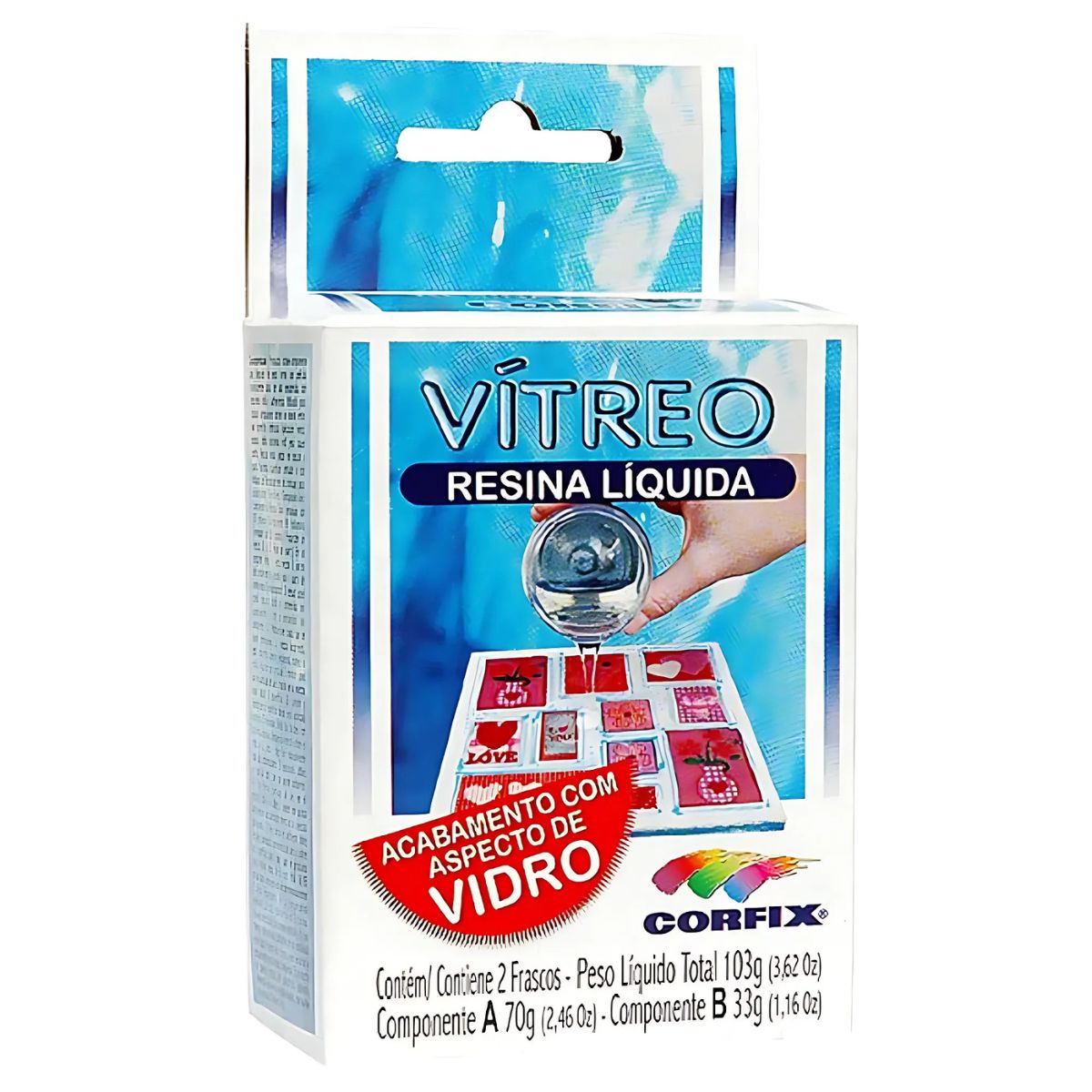 Kit Resina Liquida Vitreo Corfix 103g