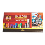 Estojo Giz Extra Soft Pastels Redondo 12 Unidades Koh-i-noor