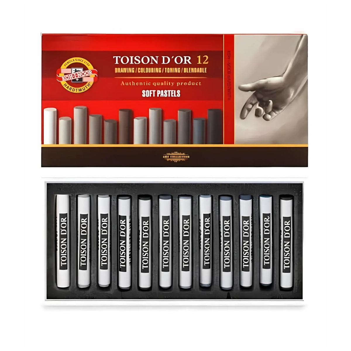 Estojo Giz Pastel Seco Toison D'or 12 Cores - Koh-i-noor - 8522g