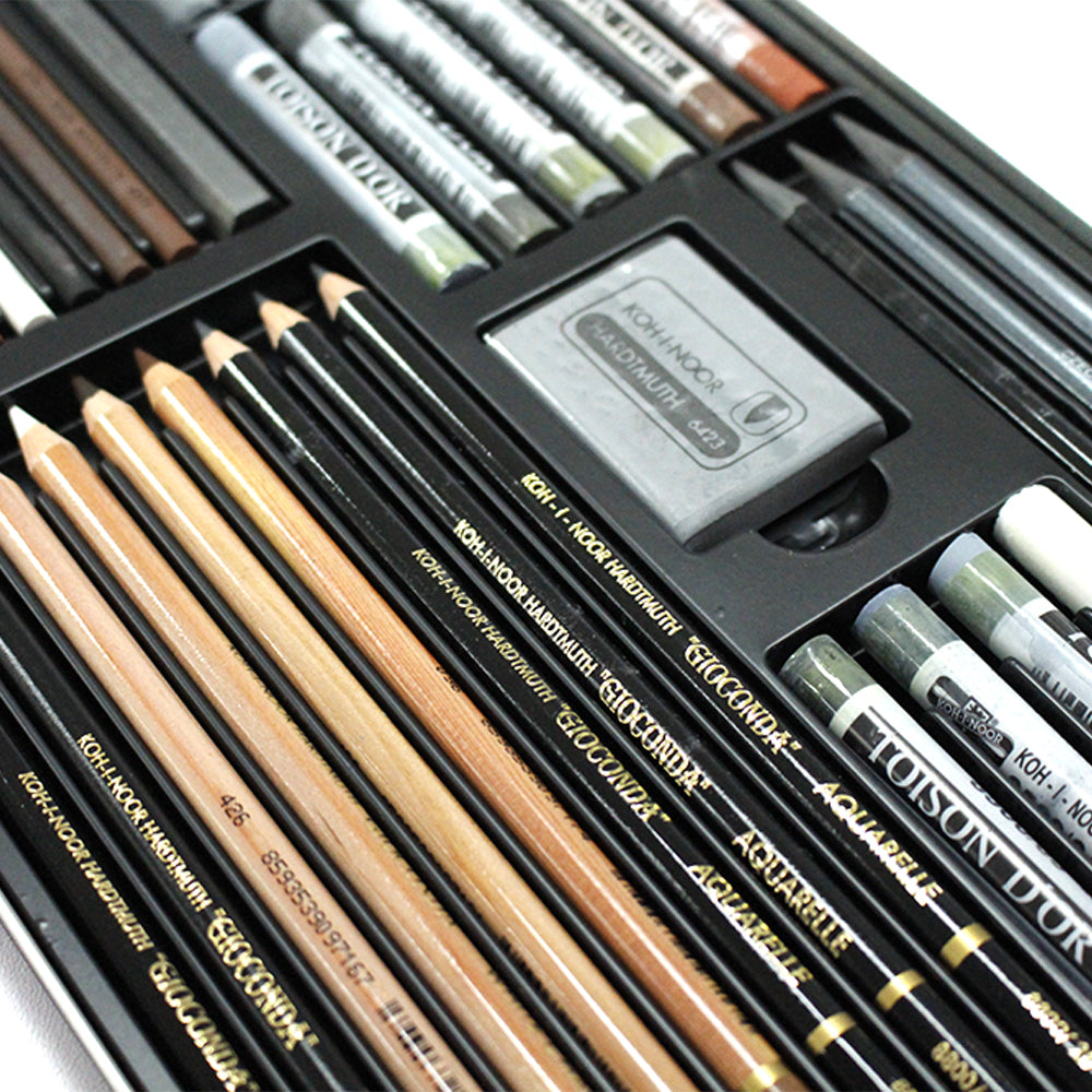 Estojo Metálico Lápis Pastel Gioconda Desenho 40 Itens - Koh-i-noor - 8891