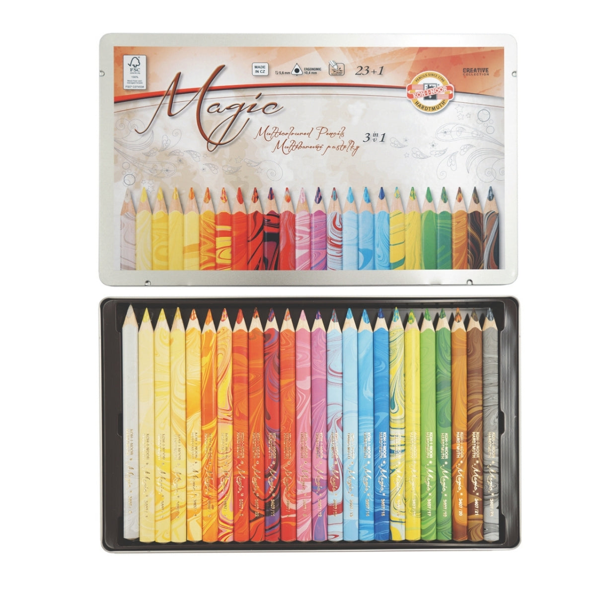 Estojo Lápis Jumbo Magic 23 Cores + Blender - Koh-i-noor - 3408-23
