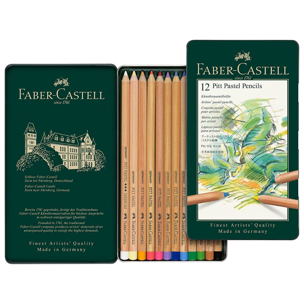Estojo Lápis Pastel Seco Pitt 12 Cores Faber-castell 112112