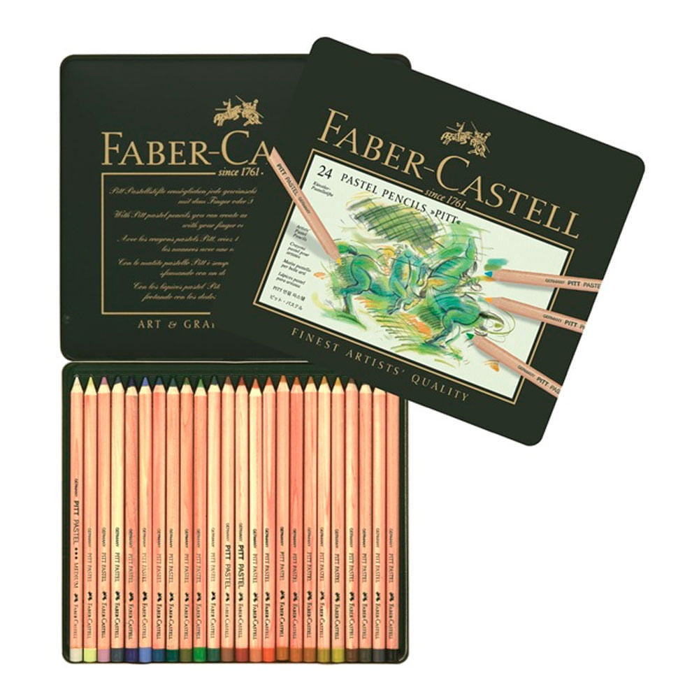 Estojo Lápis Pastel Seco Pitt 24 Cores Faber-castell 112124