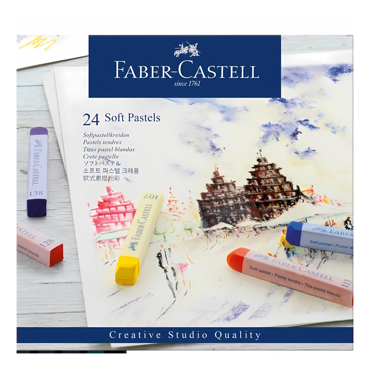 Estojo Giz Pastel Seco Longo Creative Studio 24 Cores - Faber-castell 128324