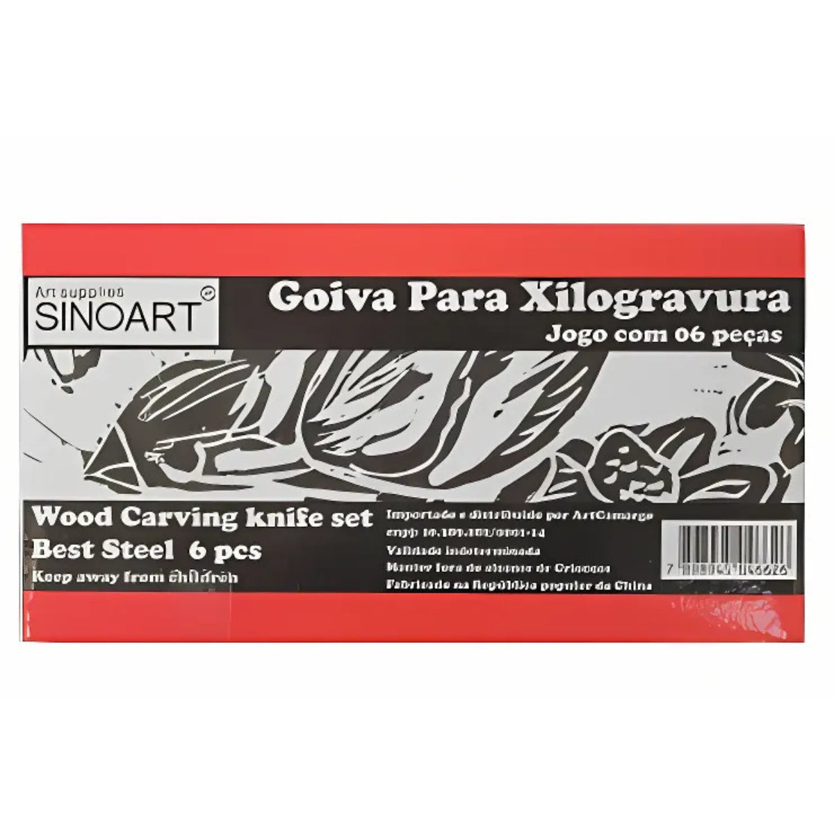 Kit Goiva para Xilogavura Sinoart com 6 Peças