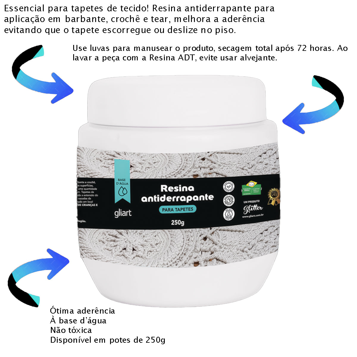 Resina Adt Antiderrapante 250g Gliart 