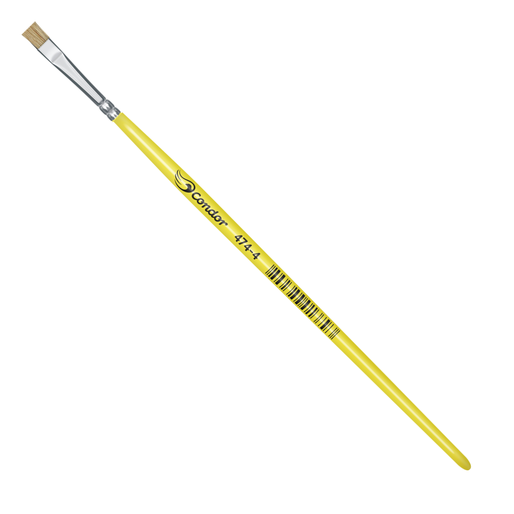Pincel Condor 474 Chato Pelo Naturais Cabo Curto