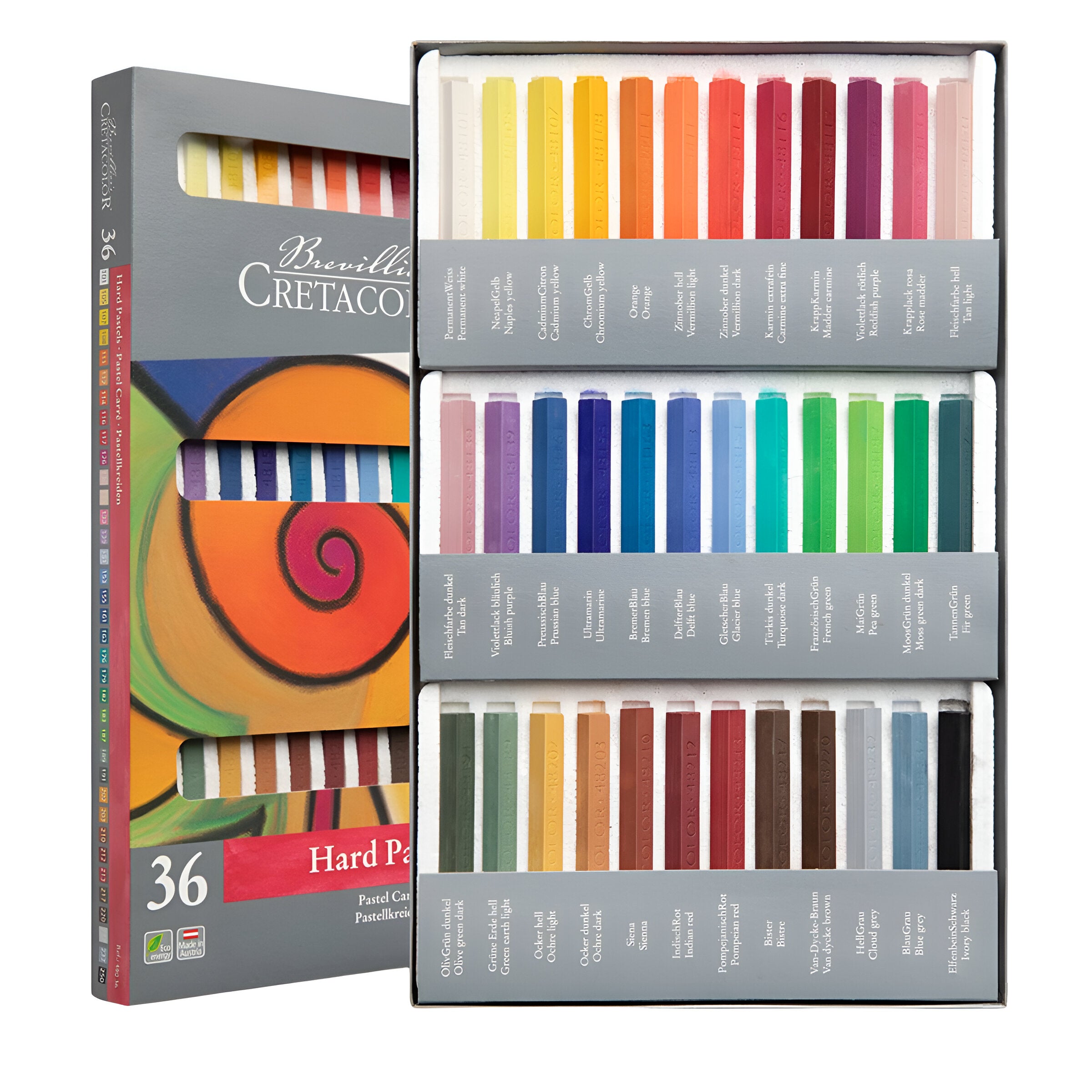 Estojo Giz Pastel Seco Cretacolor Hard Carré 36 Cores 
