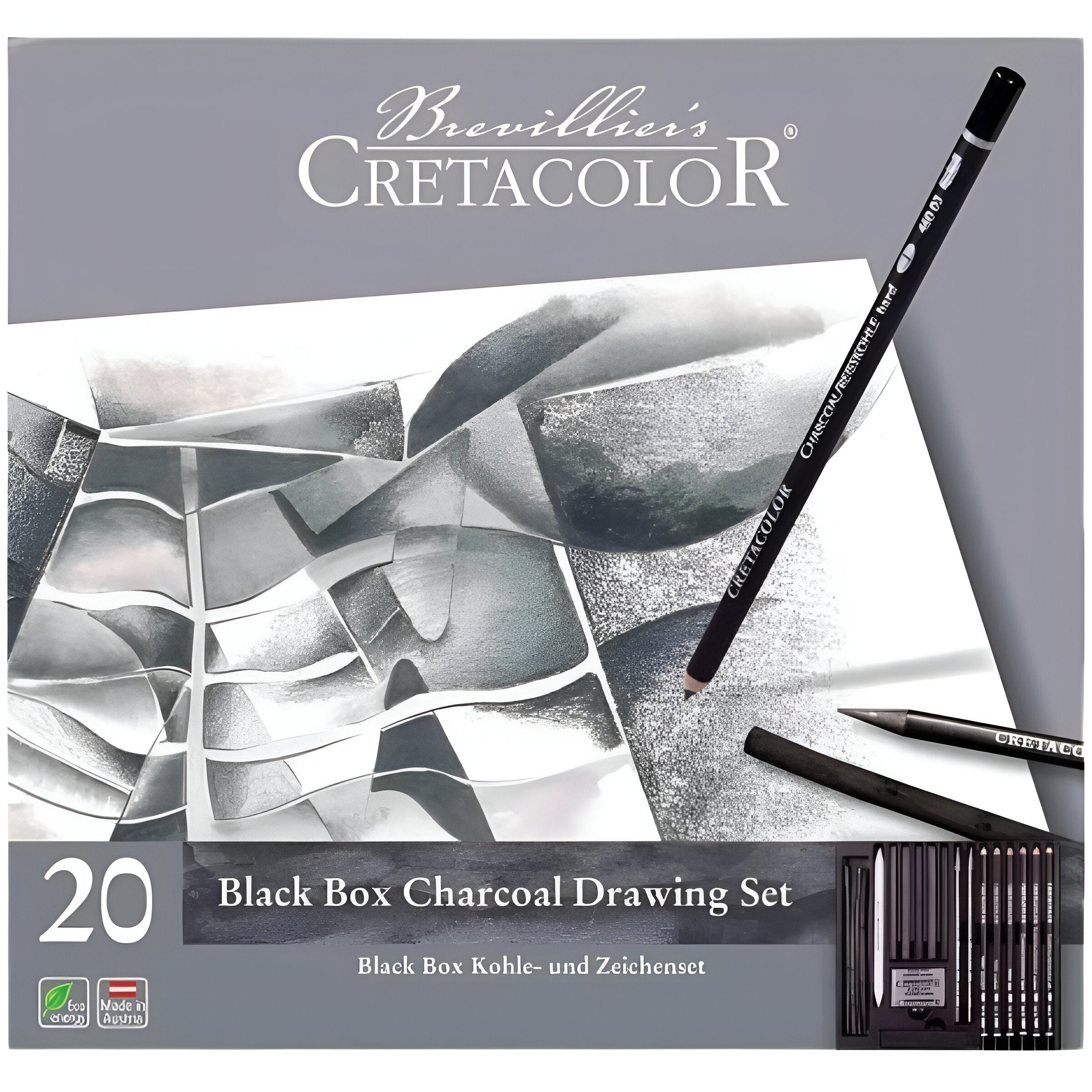 Estojo para Desenho Cretacolor Black Box Charcoal Drawing 20 Peças 40030