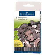 Estojo Caneta Pitt Manga 8 Cores - Faber-castell 167107