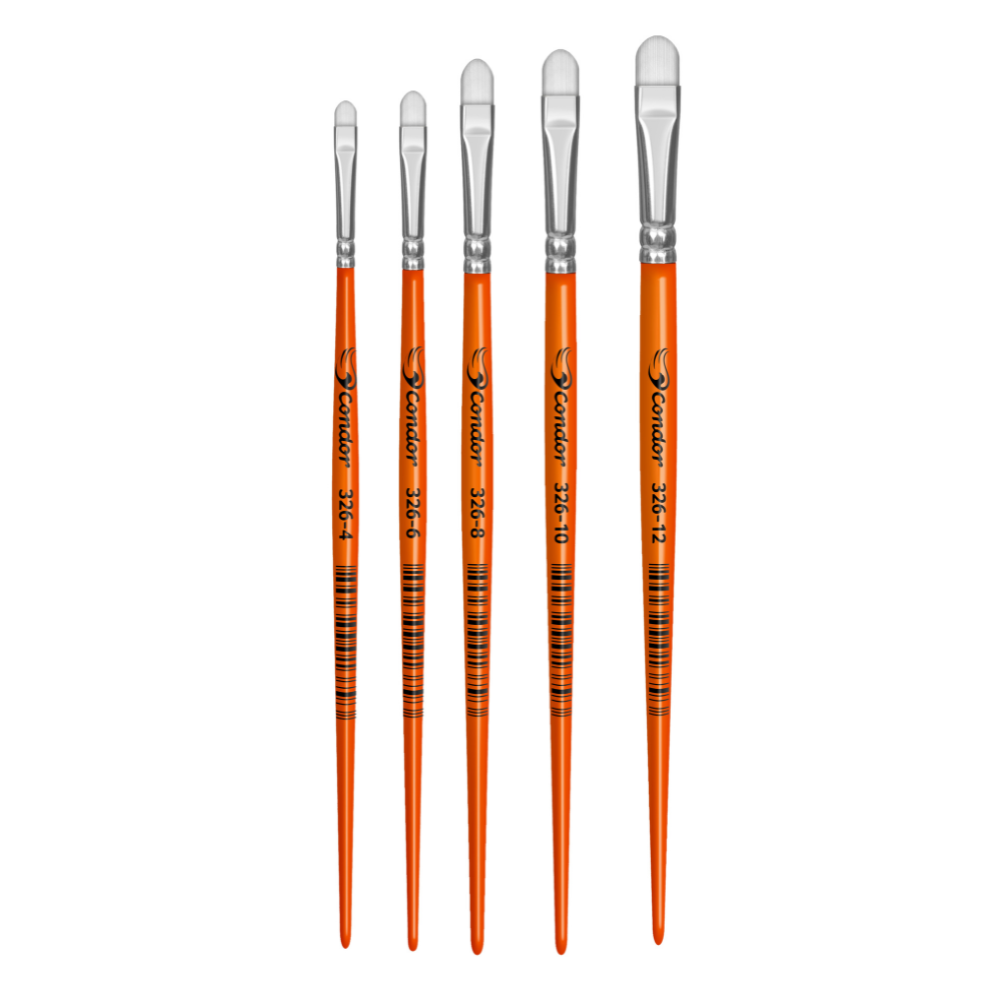 Pincel Condor 327 Chanfrado Sintético Cabo Curto