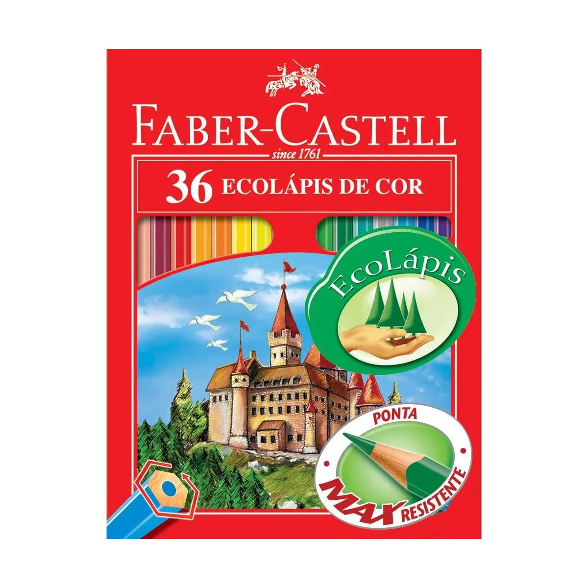 Estojo Lápis de Cor Ecolápis 36 Cores - Faber-castell 120136g