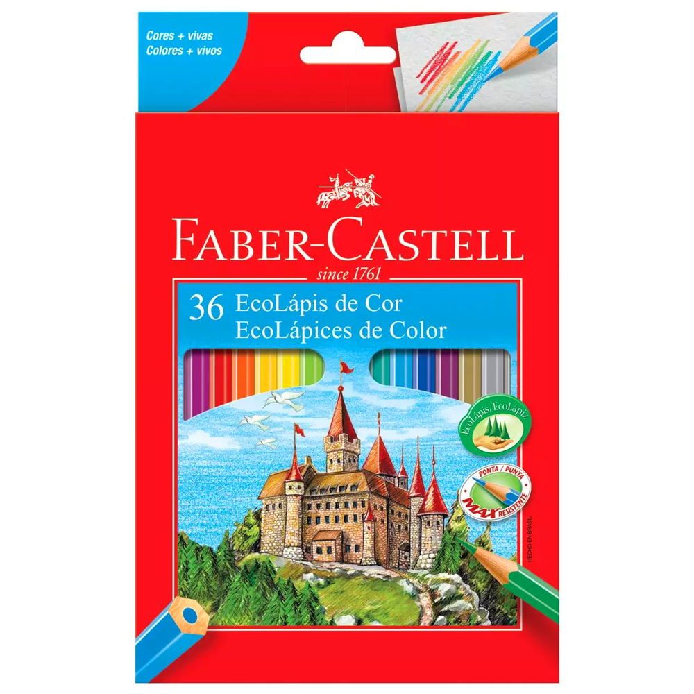 Estojo Lápis de Cor Ecolápis 36 Cores - Faber-castell 120136g