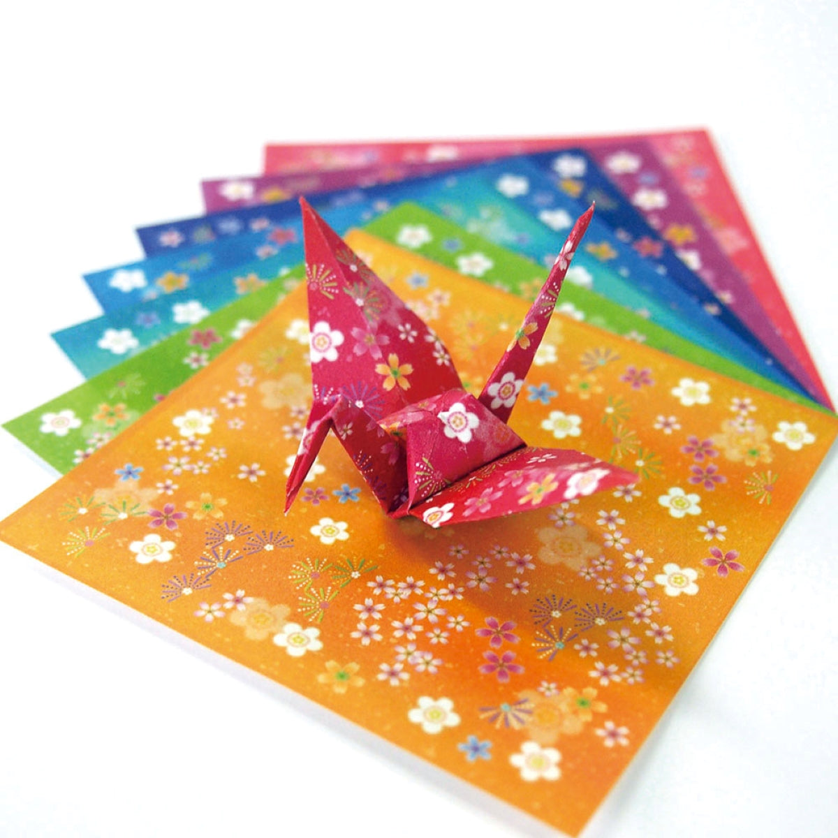 Papel Dobrável Origami 128 Folhas Japan Yuzen 7,5x7,5cm - 010036 - Miwa