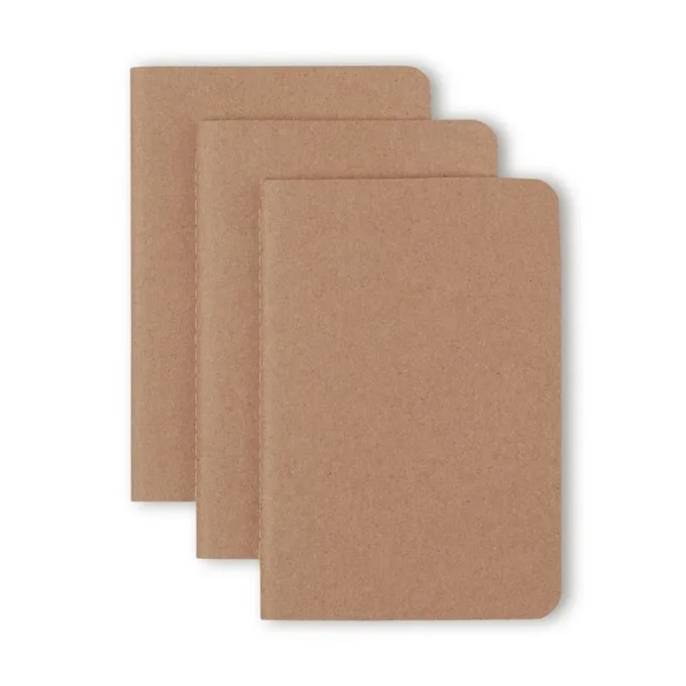 Kit Caderneta Revista Cicero 9x13cm 64 Páginas Kraft sem Pauta com 3 Unidades