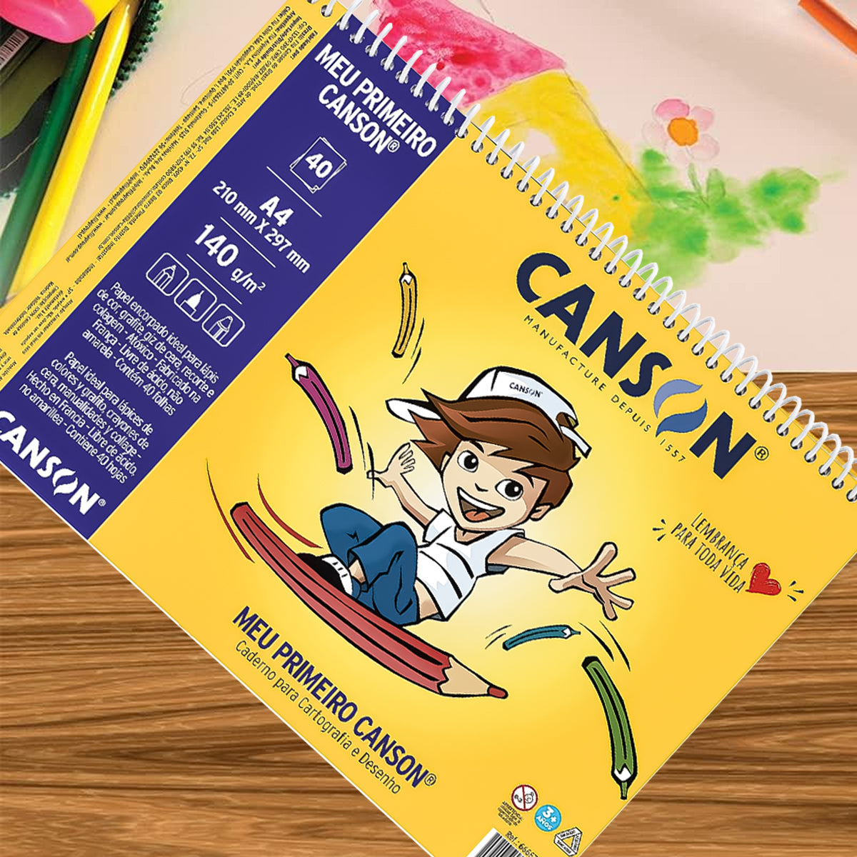 Bloco Papel Bl Espiral Meu Primeiro Canson 140gr A4 40 Folhas - 66667087
