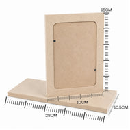 Porta Retrato com Base Simples Madeira Mdf Cru 13x19,5cm Base 28x10,5cm 6mm