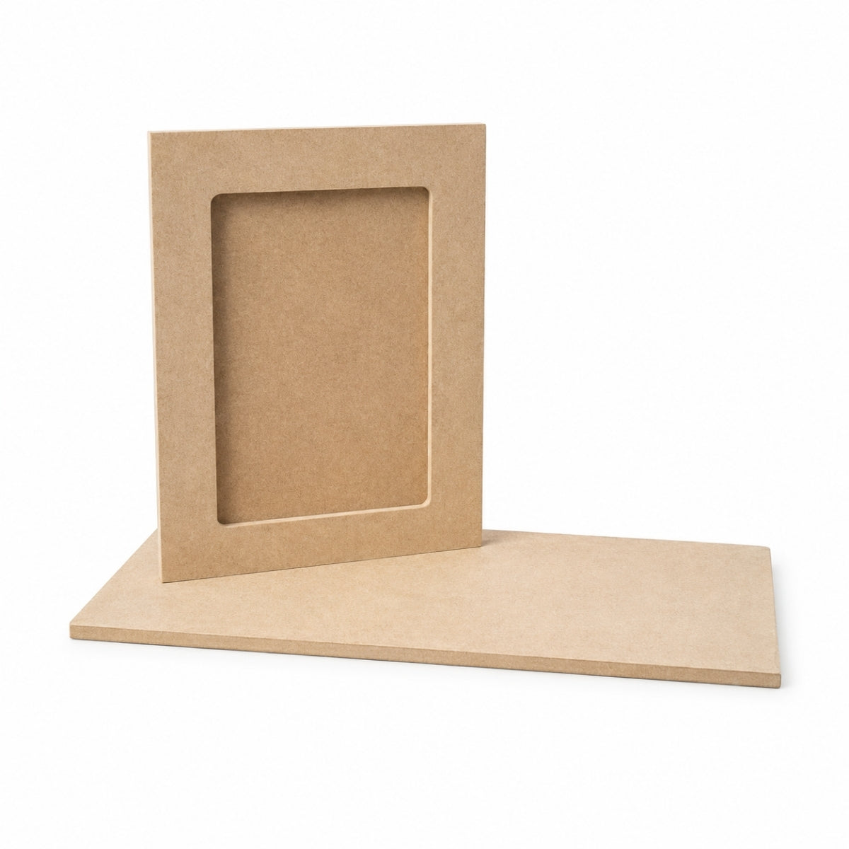 Porta Retrato com Base Simples Mdf Cru 13x19,5cm Base 28x10,5cm 6mm