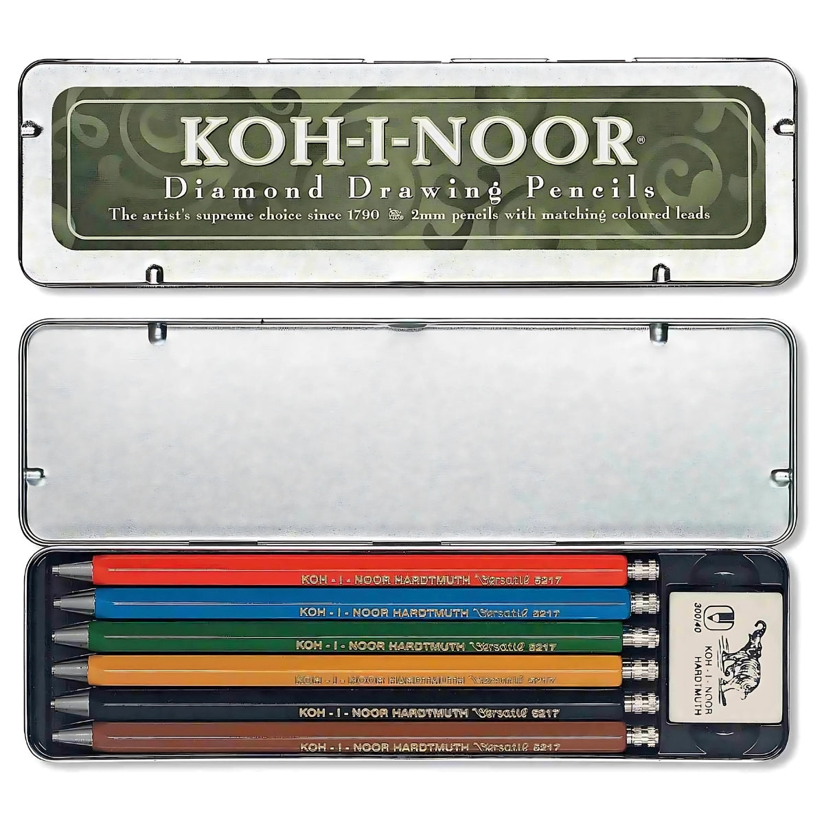 Estojo Metálico Lapiseira Versatil 2,0mm 6 Unidades - Koh-i-noor - 5217