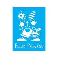 Stencil Opa 15x20cm - Coelho com Bolsa - 1296