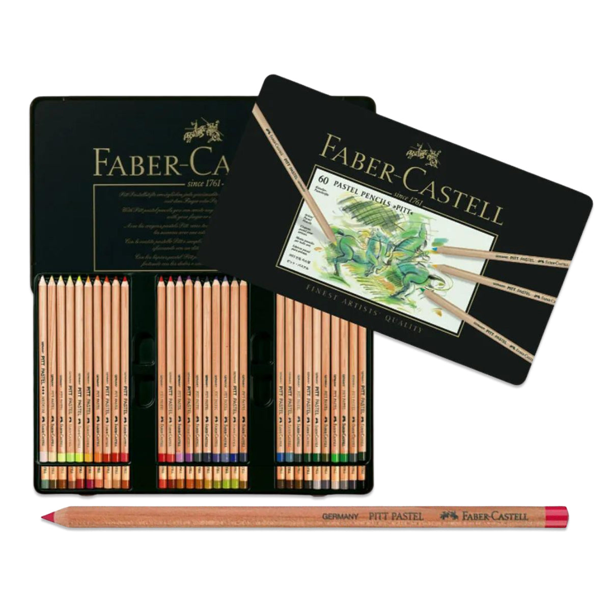 Estojo Lápis Pastel Seco Pitt 60 Cores Faber-castell 112160