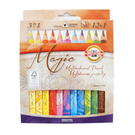Estojo Lápis Jumbo Magic 12 Cores + Blender - Koh-i-noor - 3408-12
