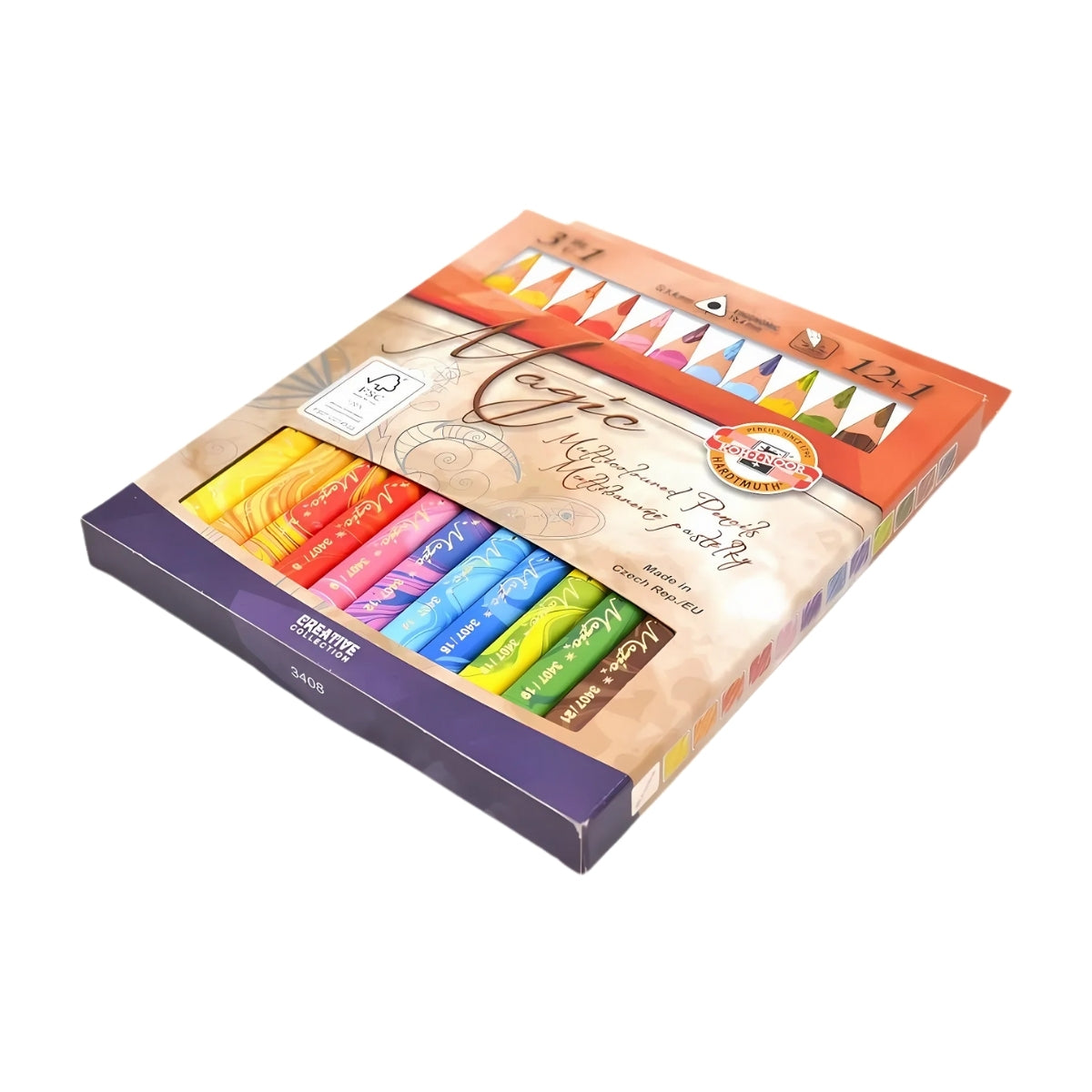 Estojo Lápis Jumbo Magic 12 Cores + Blender - Koh-i-noor - 3408-12