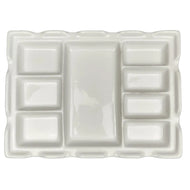 Godê de Porcelana Sinoart Retangular 17,5x23,5cm com 8 Cavidades