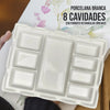 Godê de Porcelana Sinoart Retangular 17,5x23,5cm com 8 Cavidades