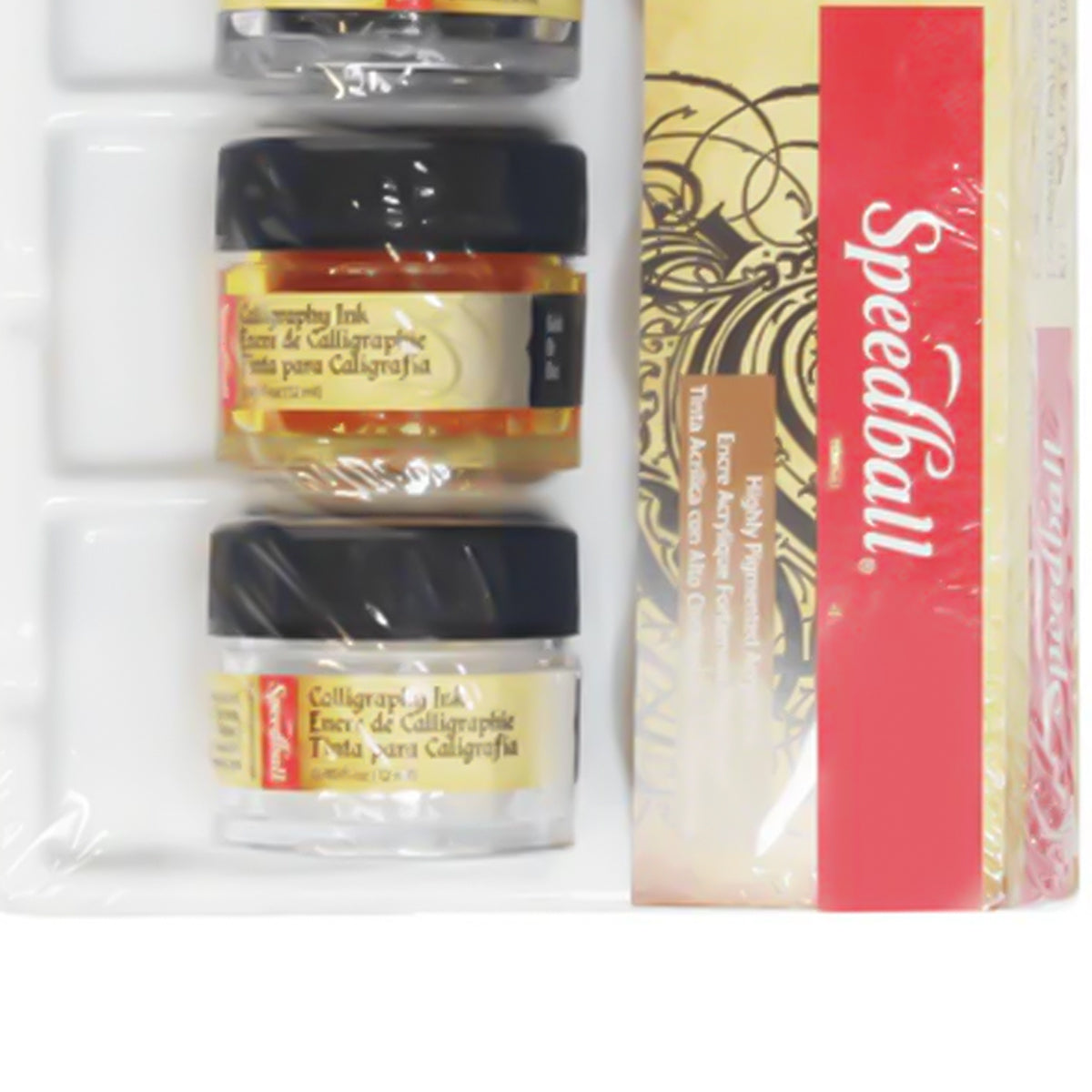 Kit de Tinta para Caligrafia com 4 Tintas 1 Solvente e 1 Gode Speedball 