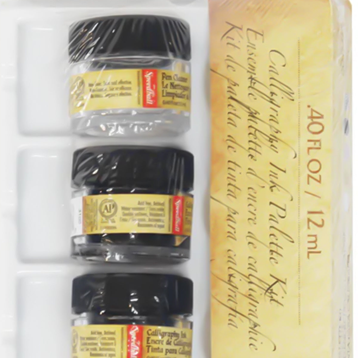 Kit de Tinta para Caligrafia com 4 Tintas 1 Solvente e 1 Gode Speedball 