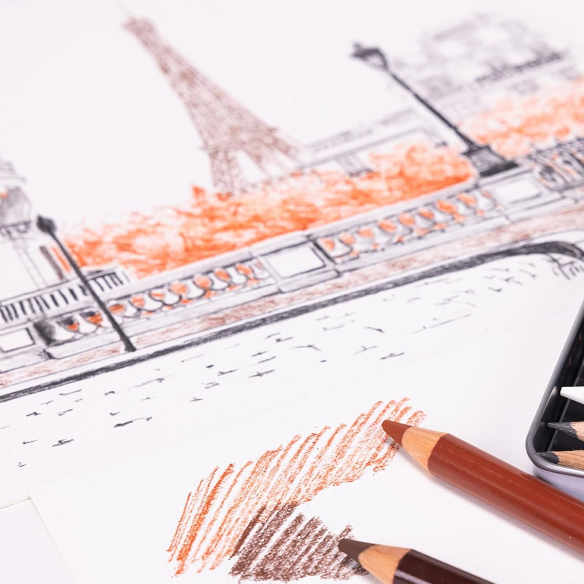 Estojo Lápis para Desenho Conté À Paris Sketching Crayon com 21 Peças