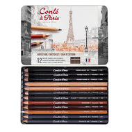 Estojo Lápis para Desenho Conté À Paris Sketch Set com 12 Cores