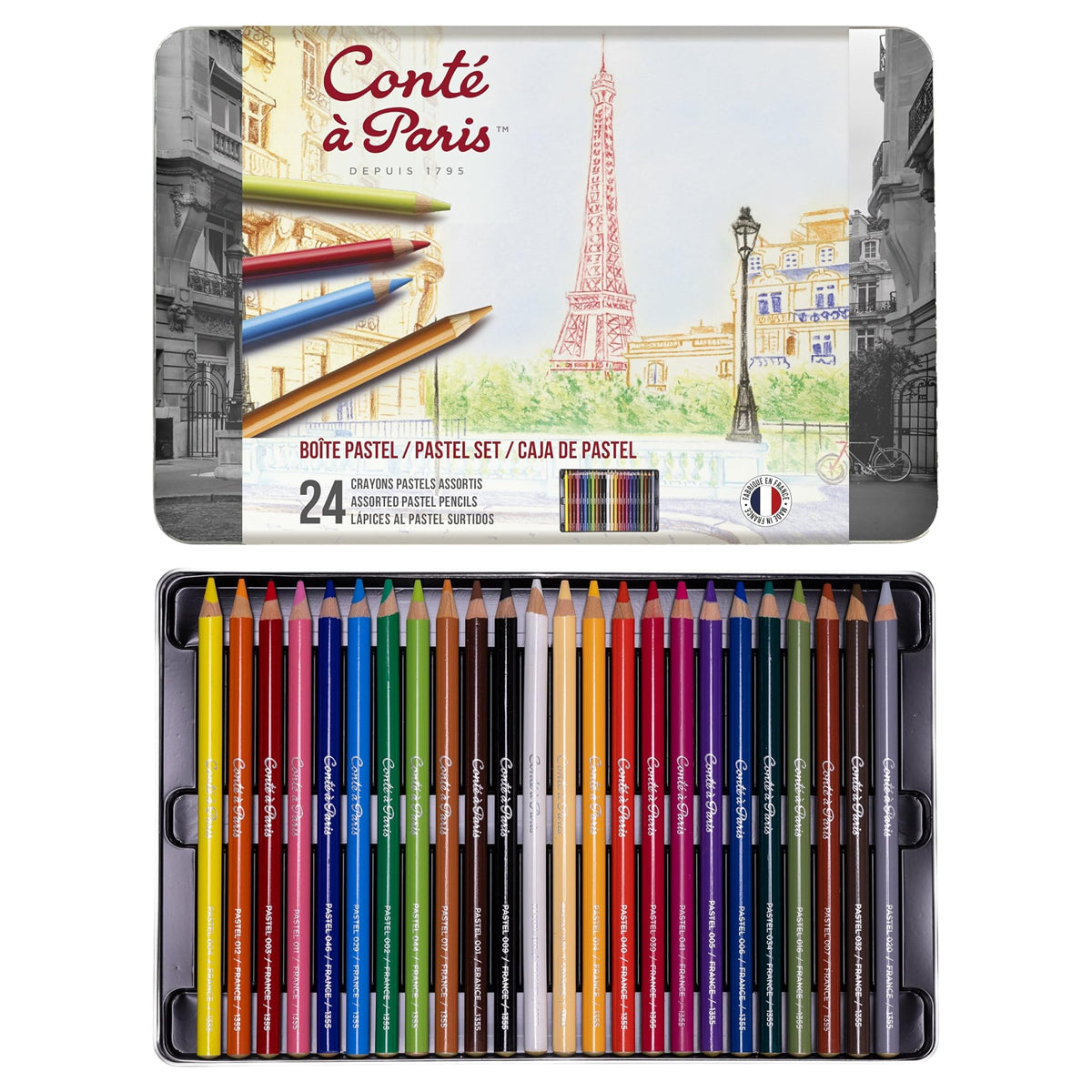 Estojo Lápis Pastel Seco Conté À Paris com 24 Cores