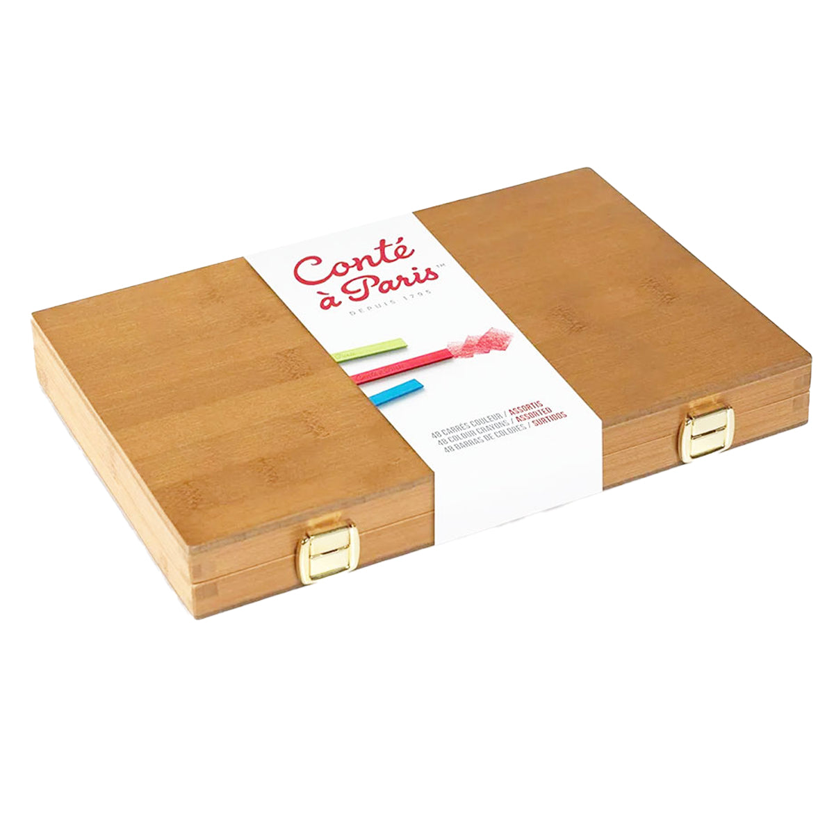Giz Pastel Seco Conté À Paris Carré com 48 Cores Estojo Madeira