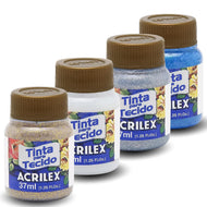 Tinta para Tecido Acrilex Glitter 37ml