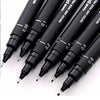 Estojo Caneta Tecnica Pin Fine Line Preto Lettering com 6 Unidades