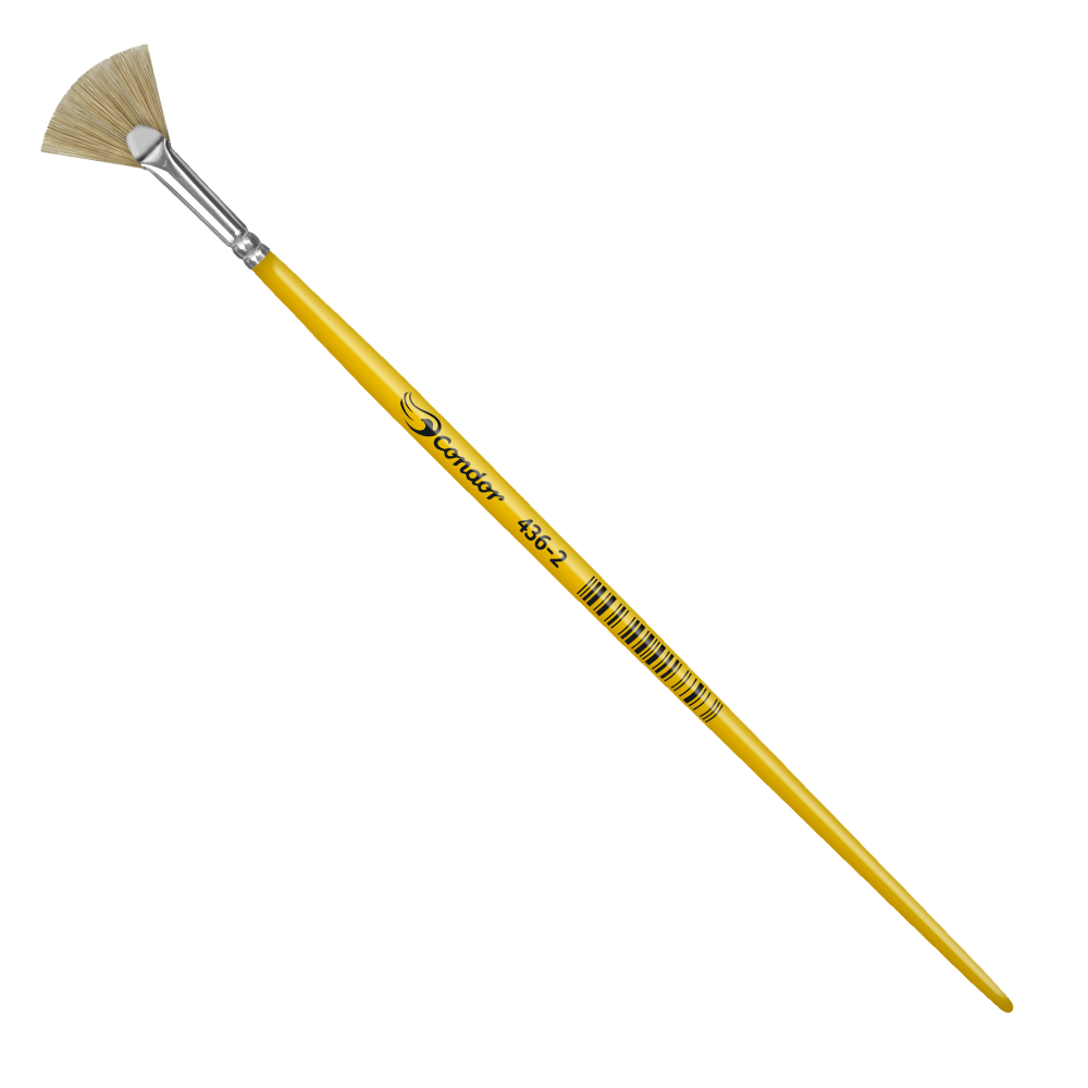 Pincel Condor 436 Leque Pelo Natural Cabo Longo