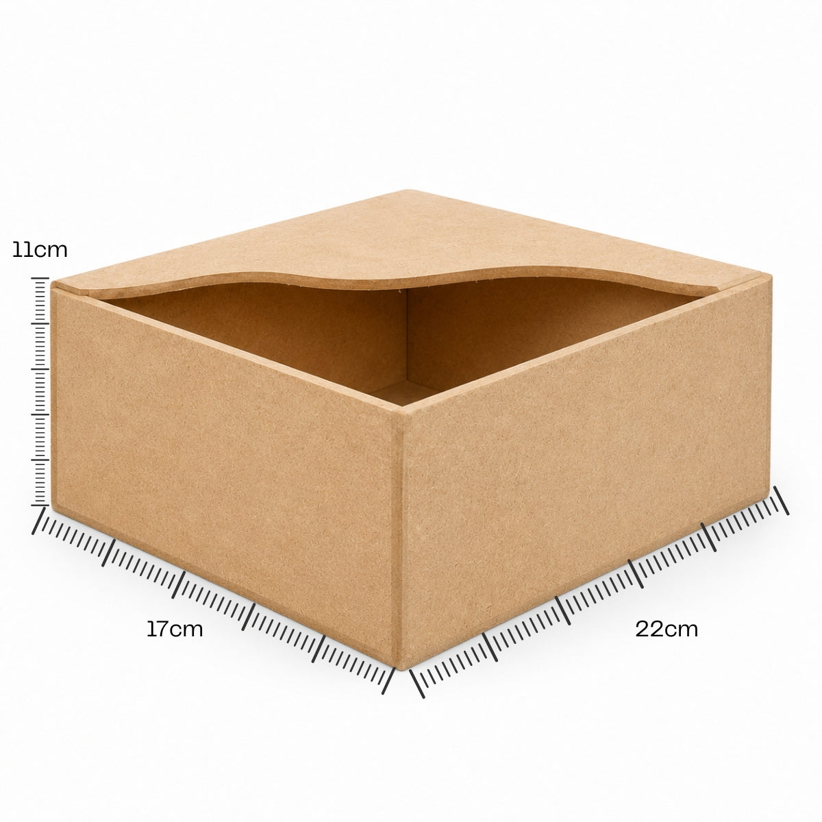 Porta Guardanapo Grande Mdf Cru 17x17x7cm 3mm