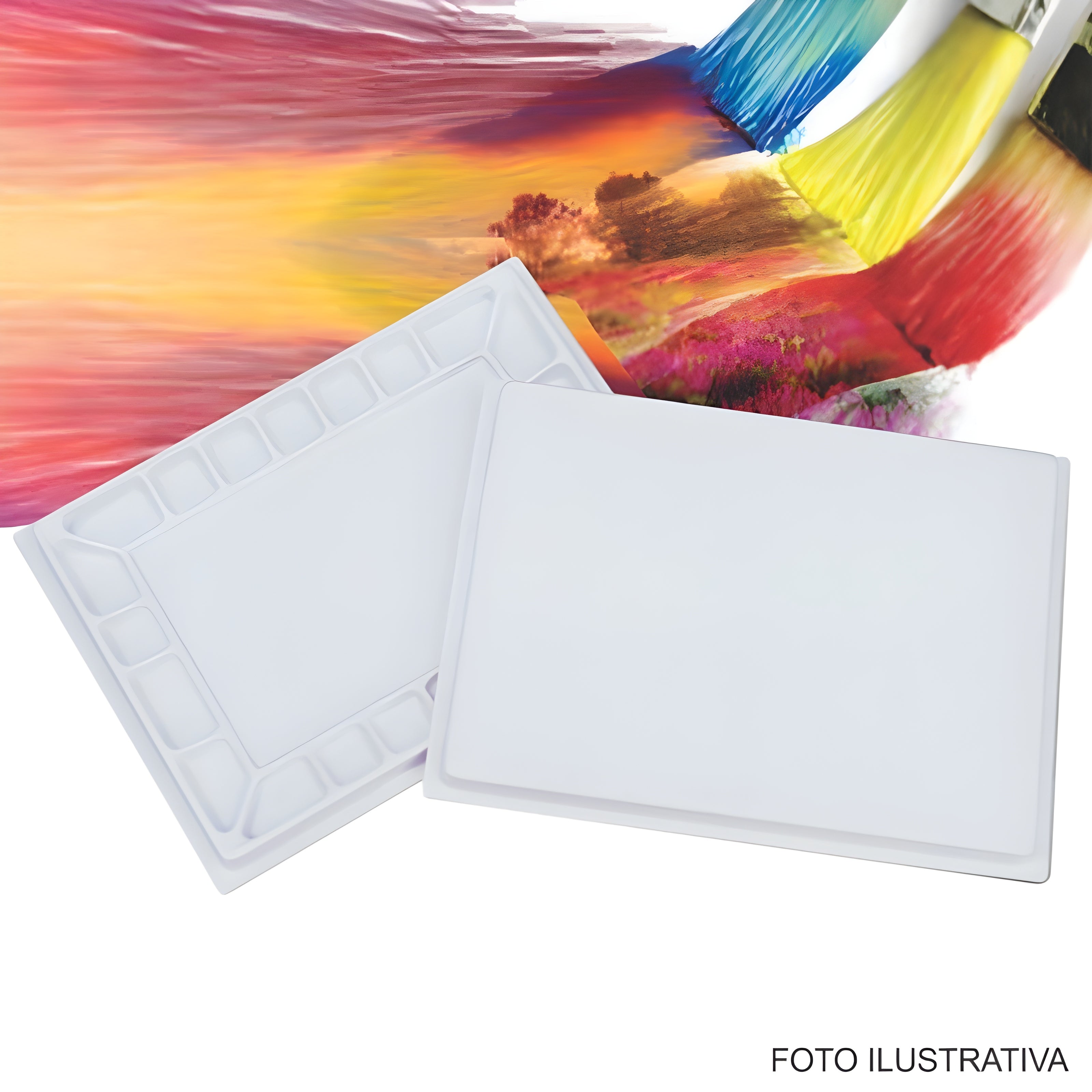 Godê Trident com 22 Cavidades e Tampa 40x30cm - Modelo 12468 para Tintas e Solventes
